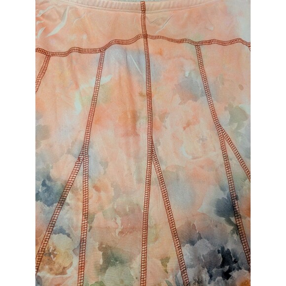 One World Maxi Women's Boho Orange Watercolor Multicolor Lined Skirt Size S - Picture 3 of 9